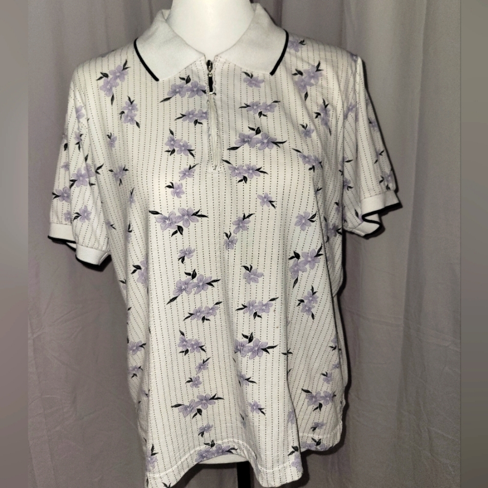 🦜🦜3/25. Short Sleeve Pullover Collared Top
